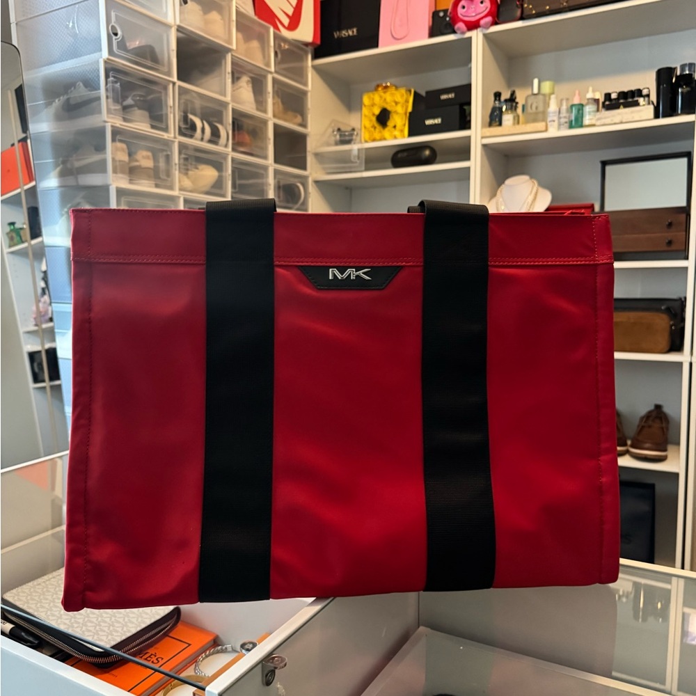 Michael Kors Red and Black Briefcase
